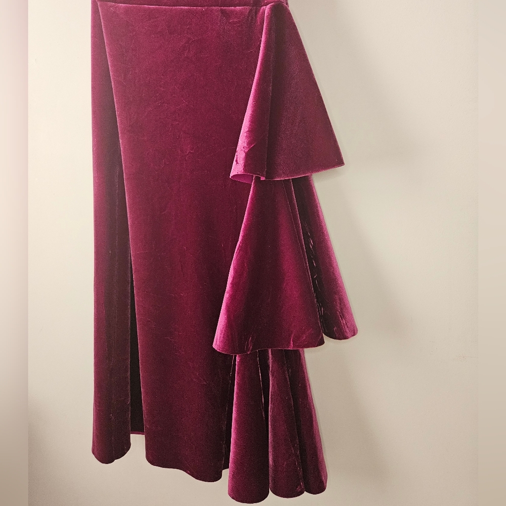 Chiara Boni Velvet Ruffle Dress - Picture 2 of 16